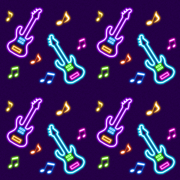 Guitar neon pattern2