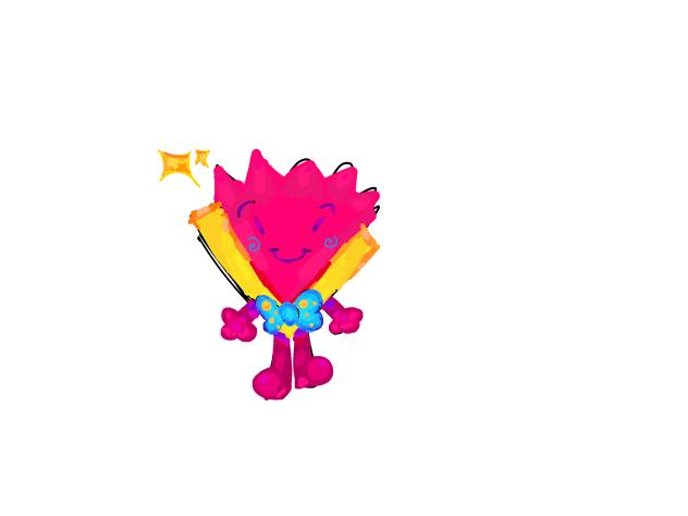 Fan ii doodle with bow tie