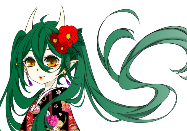 初音ミク【鬼娘】 塗らせてもらいました！
