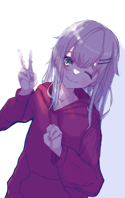 パーカー女の子描いた‼︎‼︎‼︎‼︎