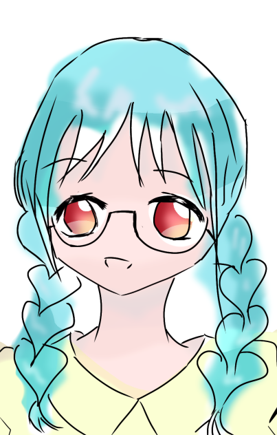 水色髪の女の子