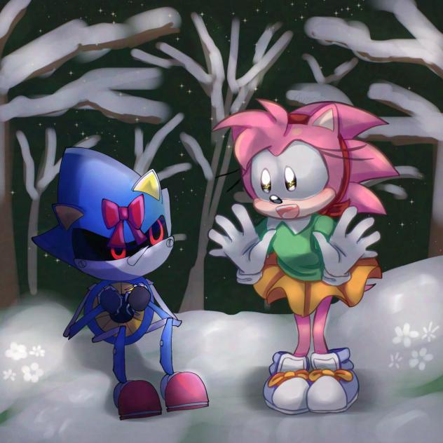 Classic Amy and Metal Sonic