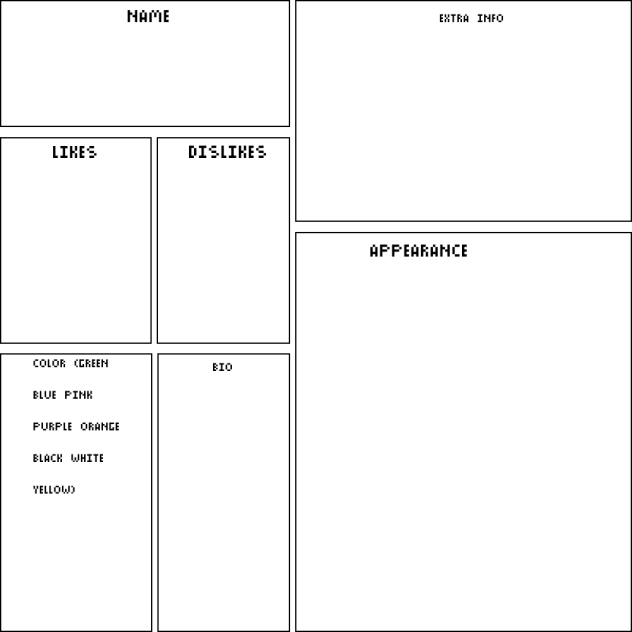 Character sheet for among us