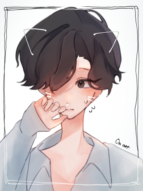 照れ顔