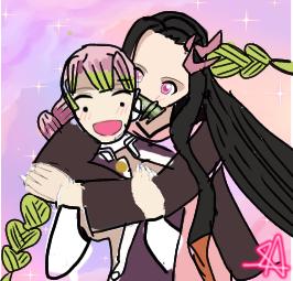 Nezuko and Mitsuri