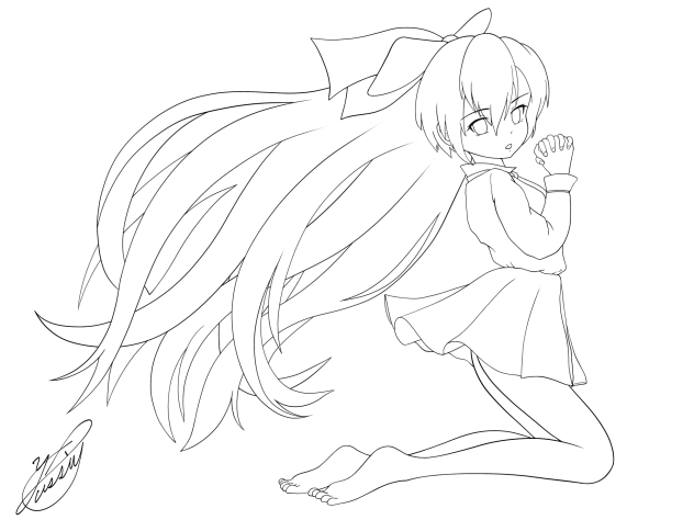 Wish Girl（線画）