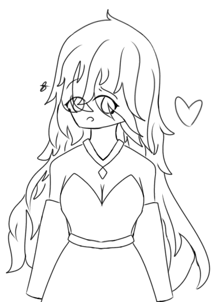 Confused Girl Lineart