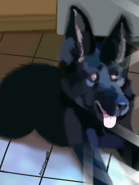 Semi-Realistic Dog Portrait (Full-Body)