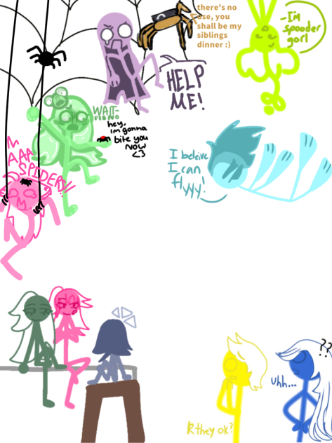 Spiders+stickman collab