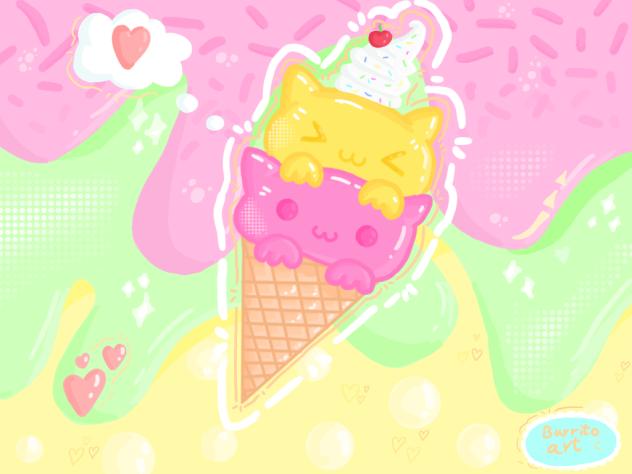 kitty cat ice cream♡♡♡♡♡