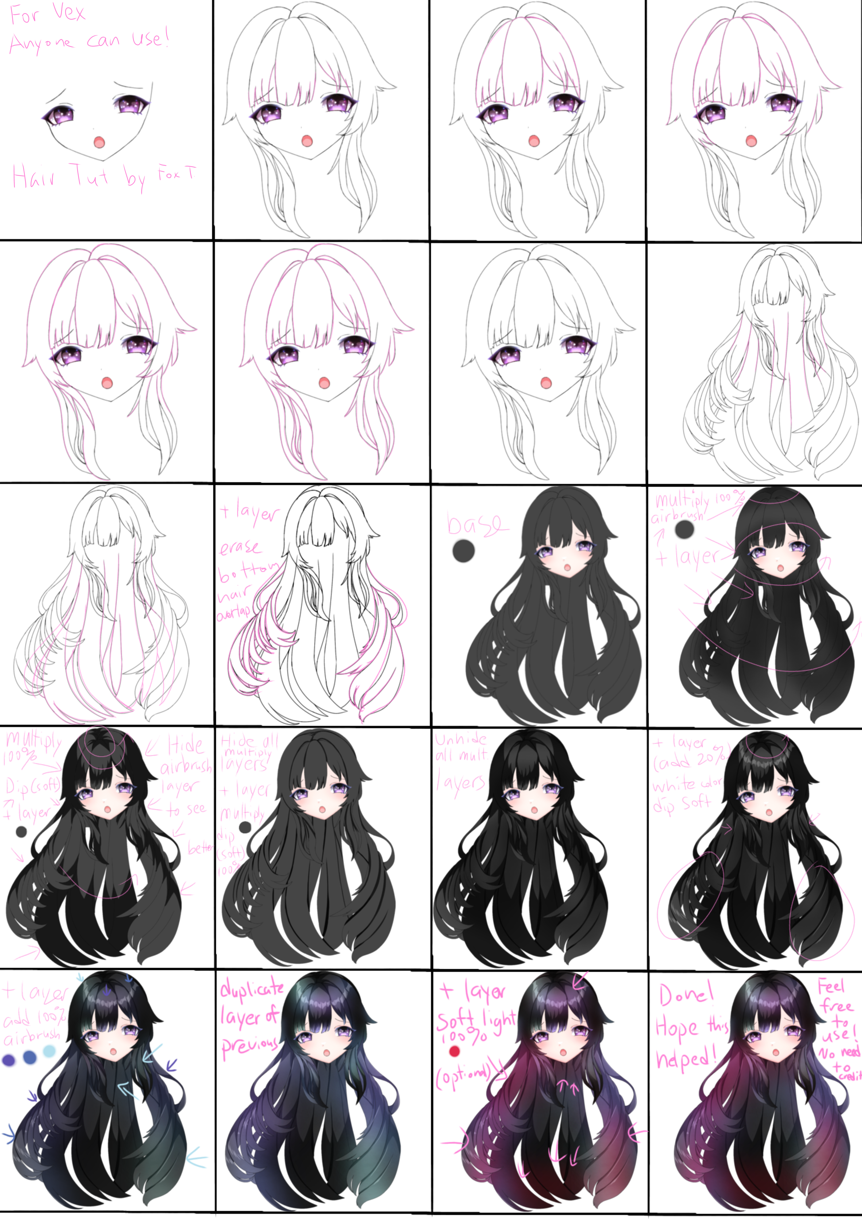Hair Tutorial Requested by Vex - ibisPaint