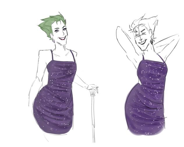 Joker deliciously in a dress