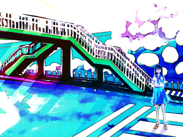 青の下校路
