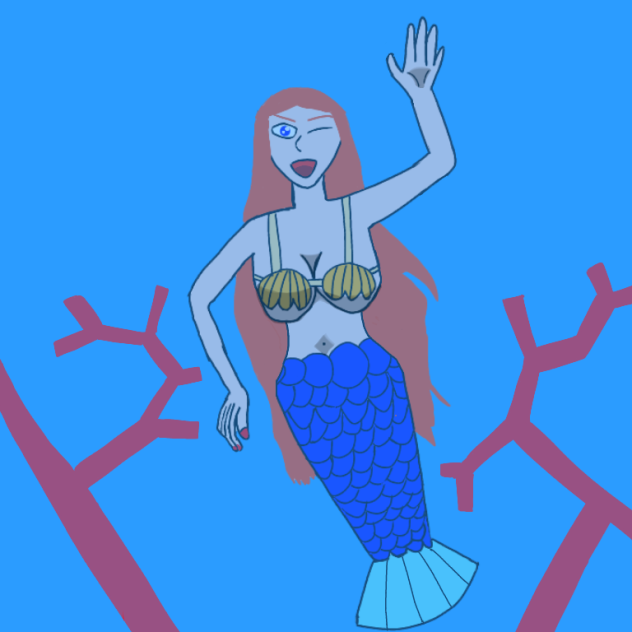 手を振る人魚