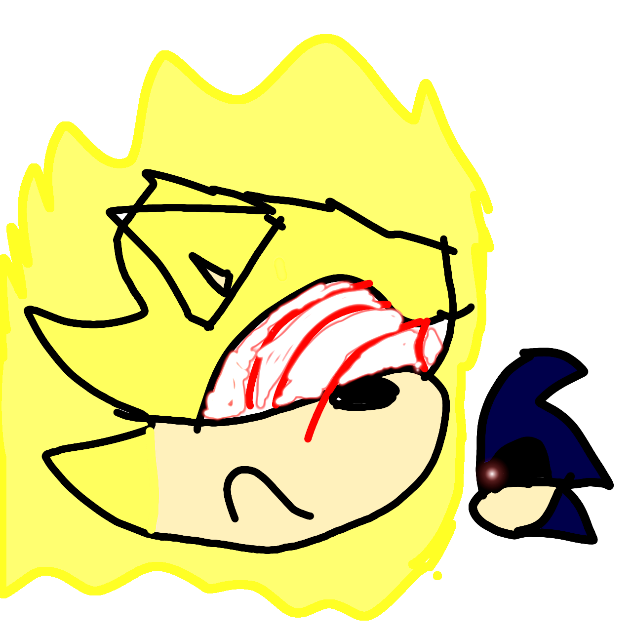 fleetway super Sonic vs sonic.exe - ibisPaint