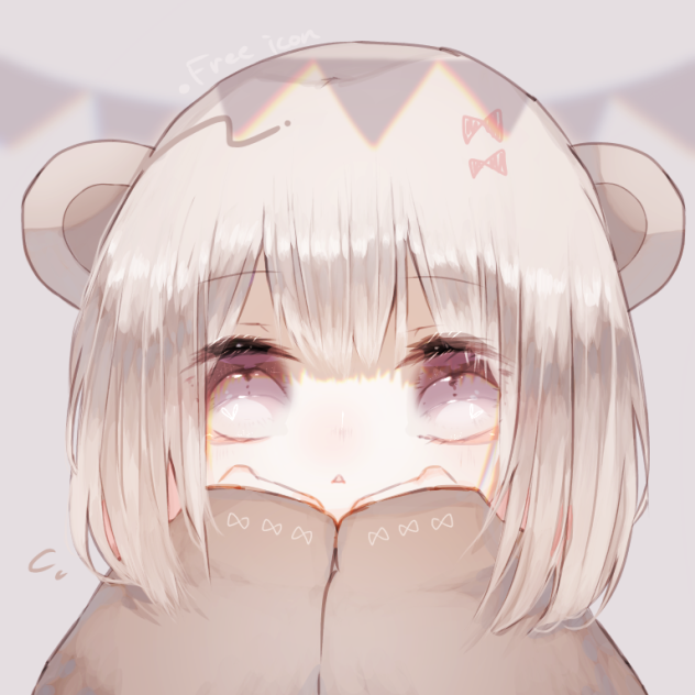 ふりーあいこん：くま耳少女
