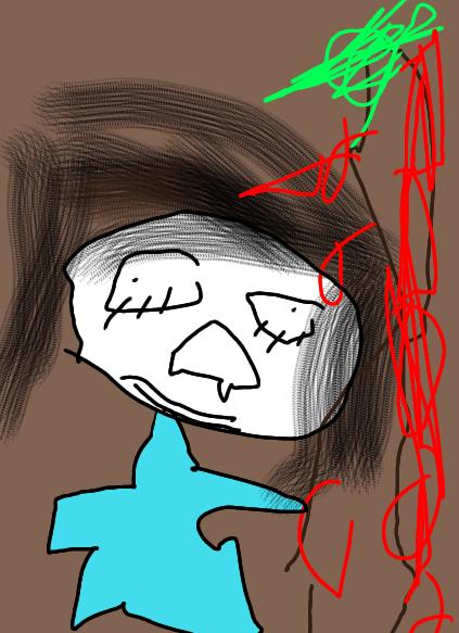 モナミサがリンゴを取りに行く（弟の絵）