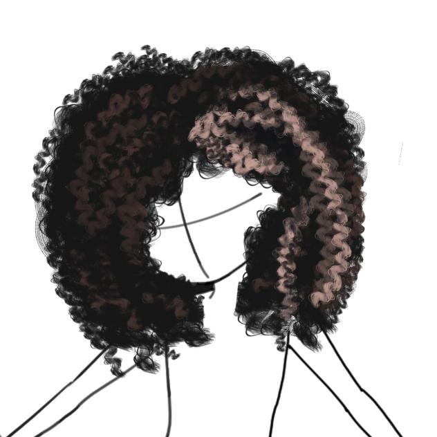 drawing with my lil cousin I drew curls