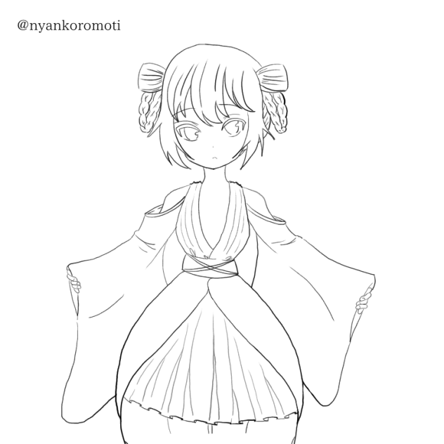 【線画】オリキャラﾁｬﾝ