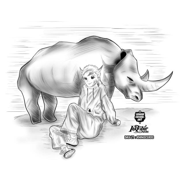 INKTOBER 2024 DAY 21 RHINOCEROS
