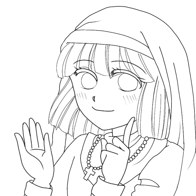 シスターちゃん（線画）