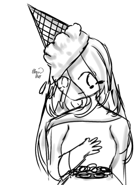 Girl with Fallen Ice Cream Cone Sketch
