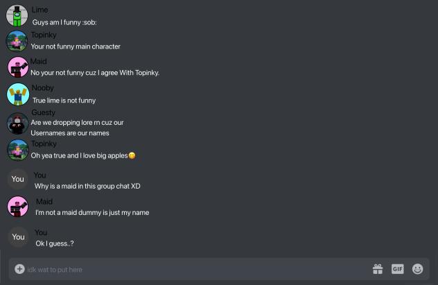 Discord chat with the boys and 2 girls