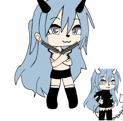 girl witch 2 guns - ibisPaint