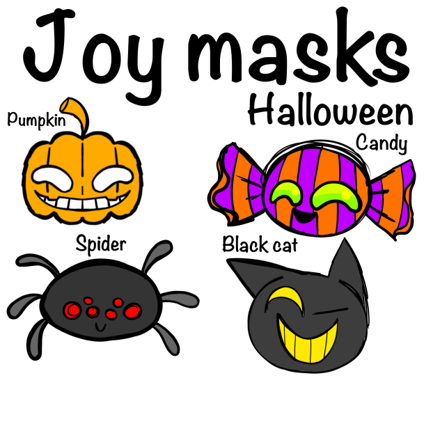 Halloween themed joy masks