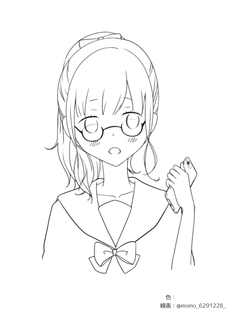 【線画 塗り絵】塗ってください！