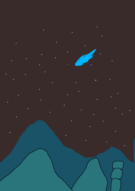 comet and mountains