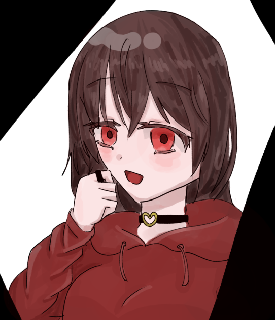 赤パーカーと黒指輪。