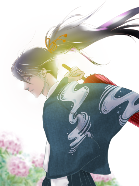 落書き 傘を持つ