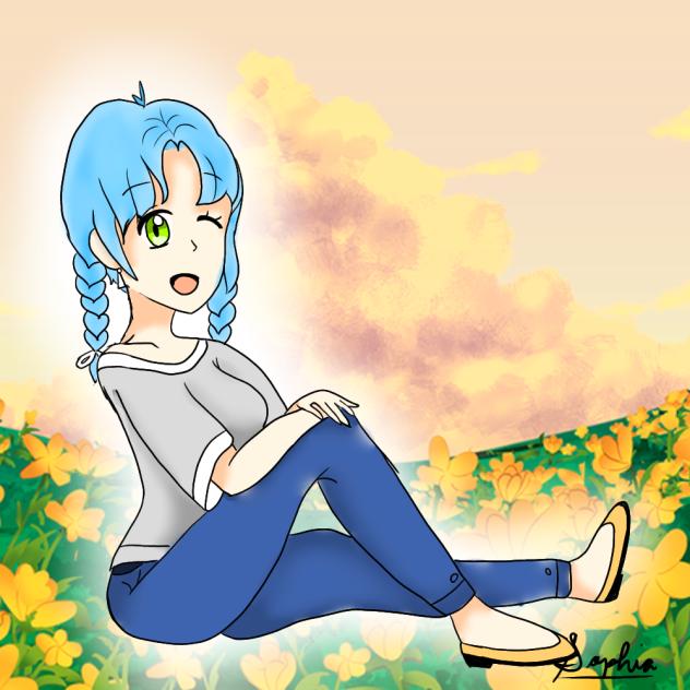 A girl in the field - ibisPaint