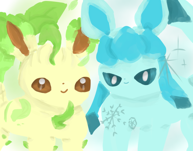 リーフィアとグレイシア♪ - ibisPaint