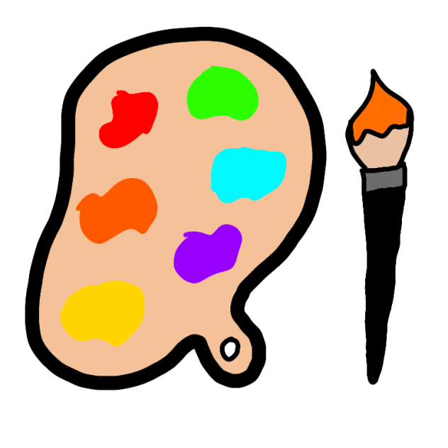 Paint pallete and brush