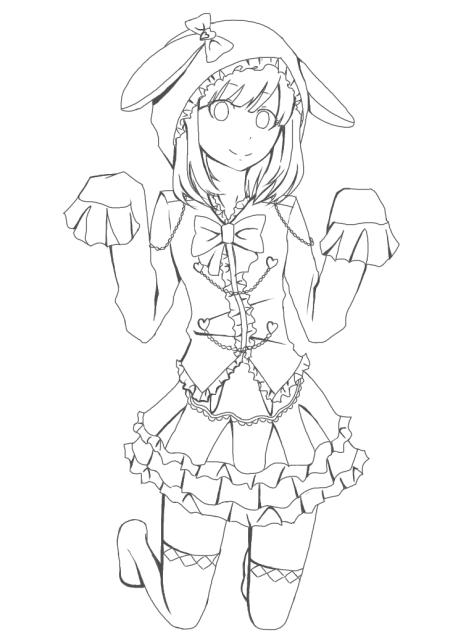ウサロリ少女 線画