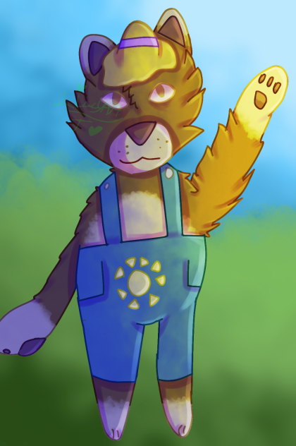 summer bear in overalls..