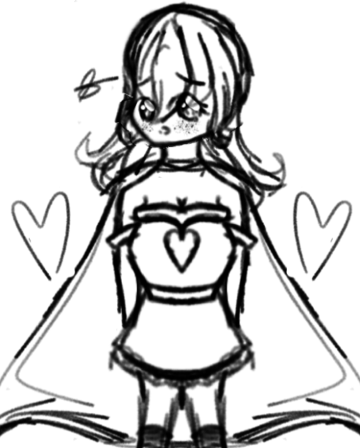 Lovely Beautiful girl in a cape sketch