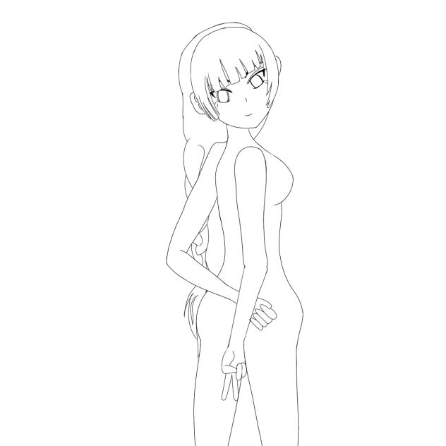 braid girl looks back