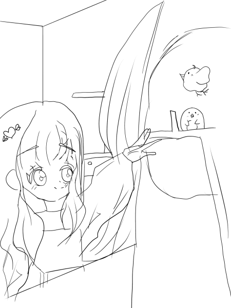 鳥さん〜！！　　　線画