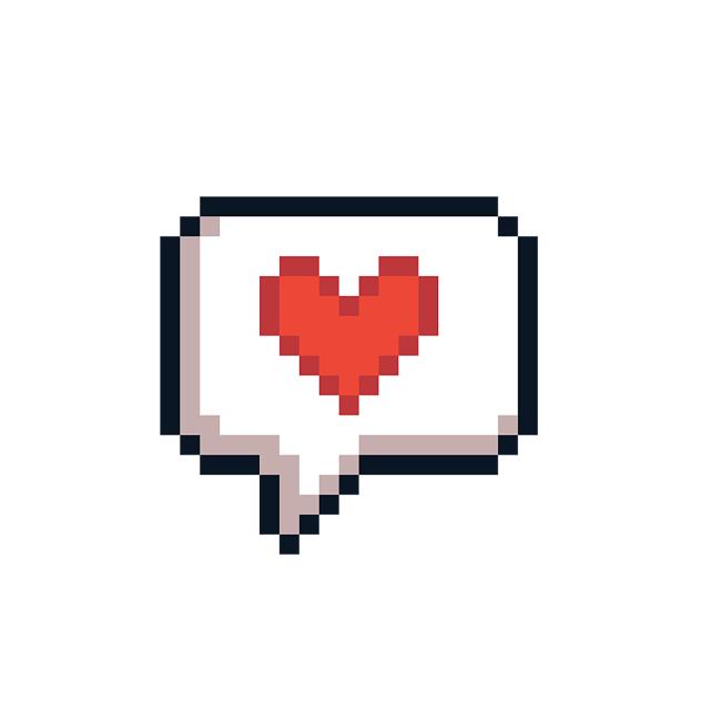 Heart chat bubble (pixel)
