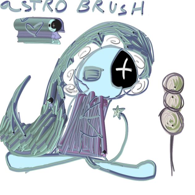astroke with his brush
