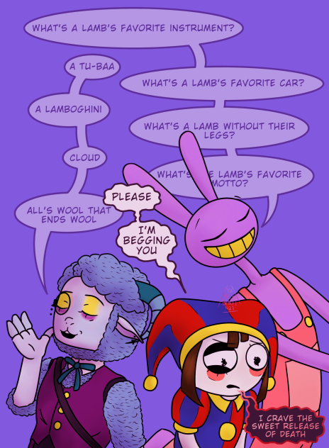 Jax and Sheepo messing with Pomni