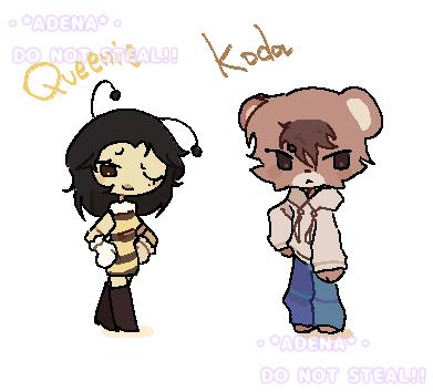 Queenie and Koda in my style! 🐝🐻