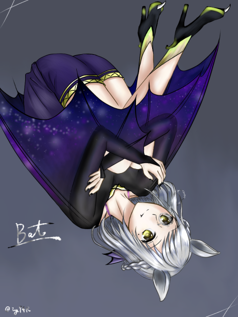 コウモリ少女(色塗り)