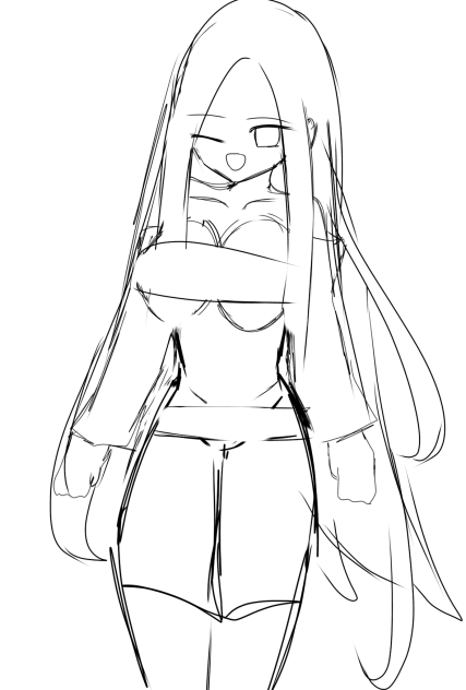 Anime sketch body posing