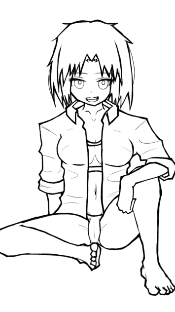 空の境界 両儀式 線画