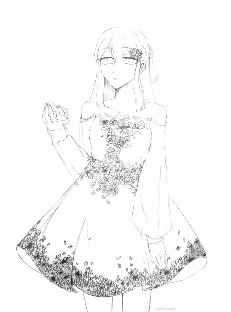 Blooming🌸(線画)