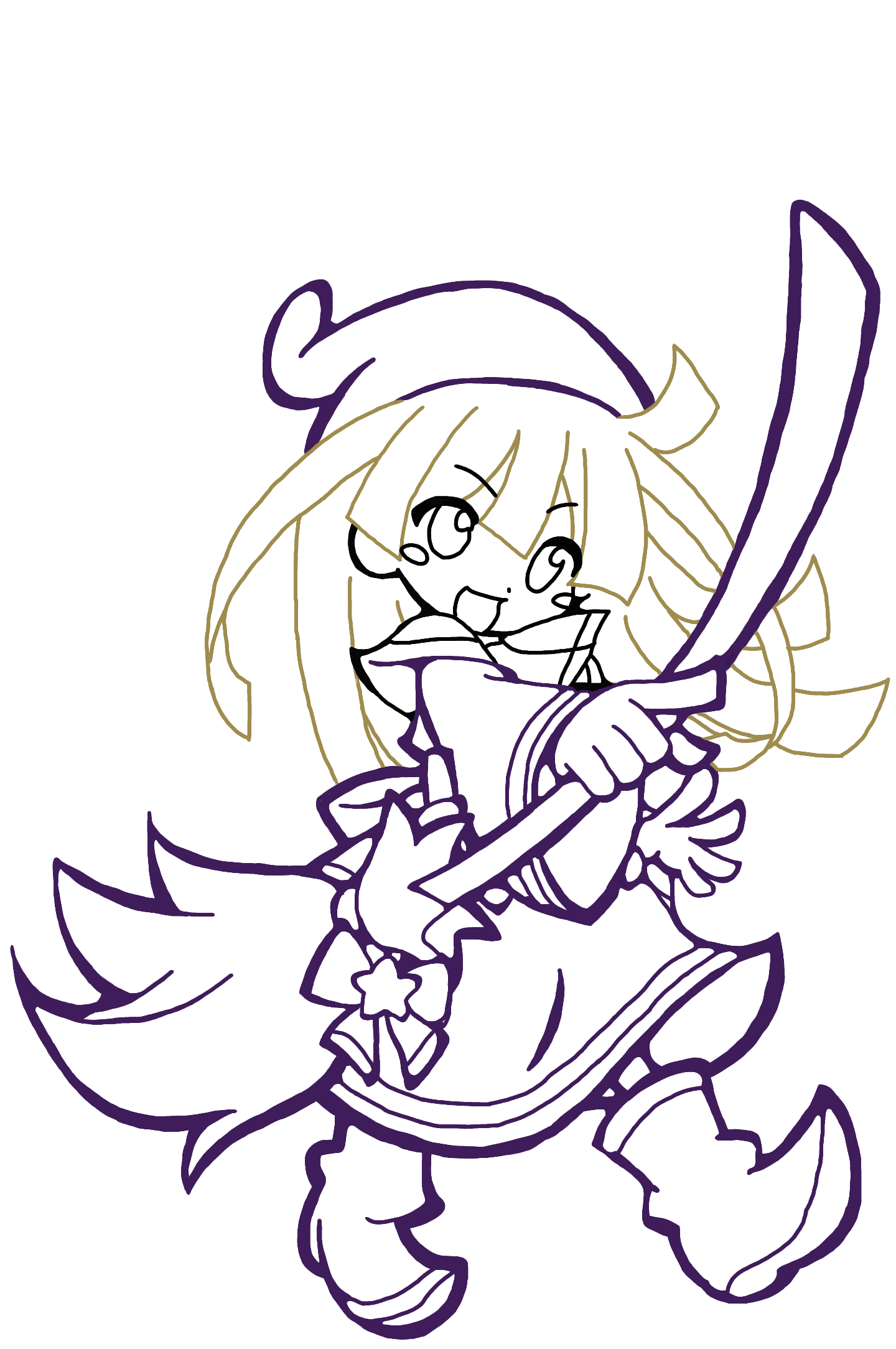 ぷよぷよ ウィッチちゃん トレス 線画 Ibispaint